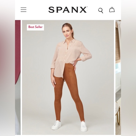 SPANX Pants - Spanx Faux Suede Leggings in Caramel